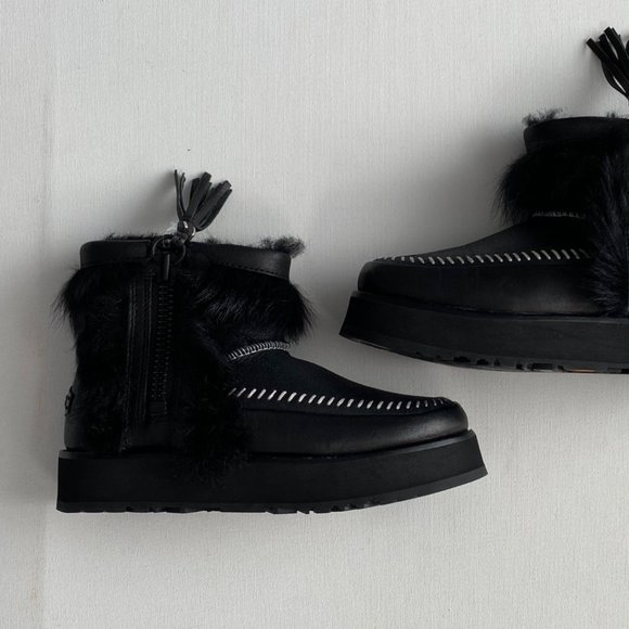 UGG 1102950 Fluff Punk Leather & Sheepskin Boots - Picture 2 of 4
